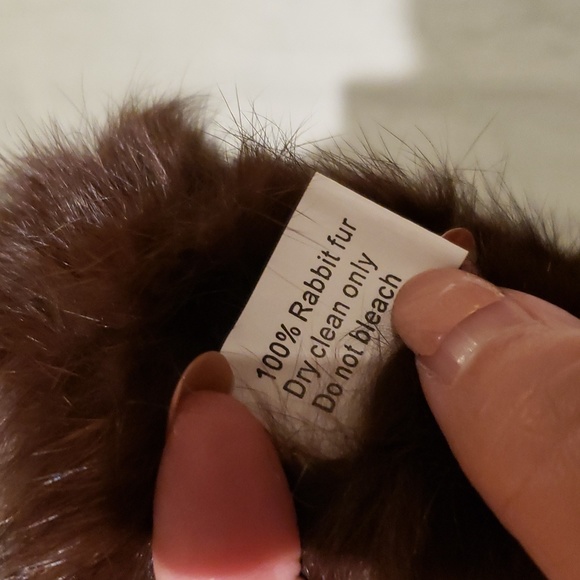 Brown Genuine Rabbit Fur Scarf